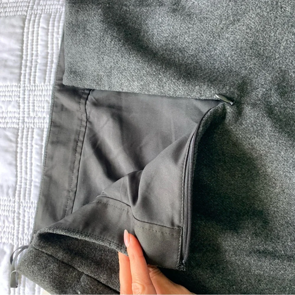 Wool blended high waisted mini skirt / dark gray / Uniqlo NWT - Picture 3 of 7